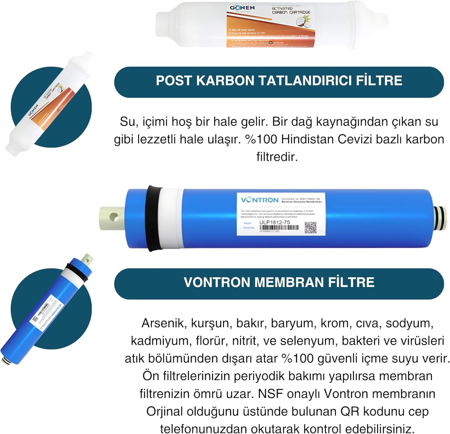 Kapalı Kasa Su Arıtma Cihazı Filtre Takımı 5 Aşama